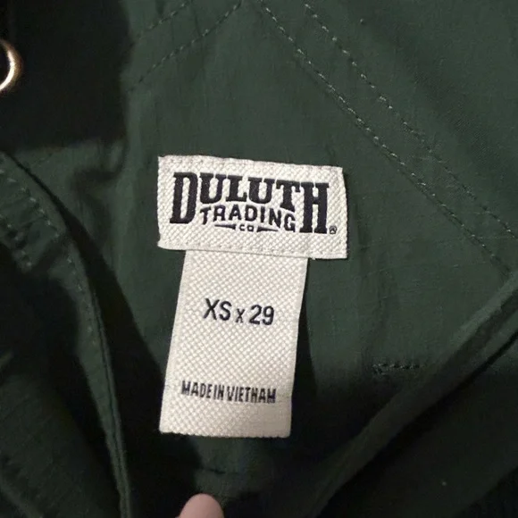 Duluth Trading Co Forest Green Overalls size XS inseam 29 - Picture 4 of 4